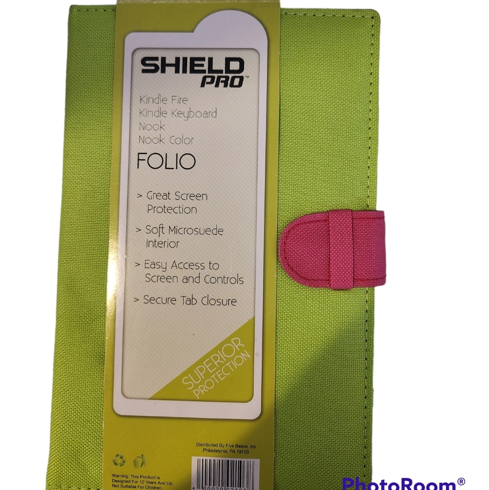 Shield Pro Folio For Kindle Fire or Nook Spring Green Pink Interior NWT